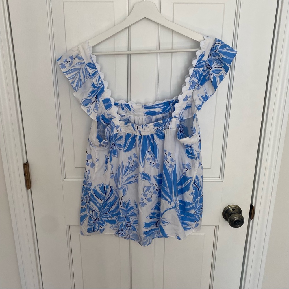 NWT - Lilly Pulitzer Gyah Sleeveless Top in Resort White Jet Set Jungle, Large - Picture 6 of 7